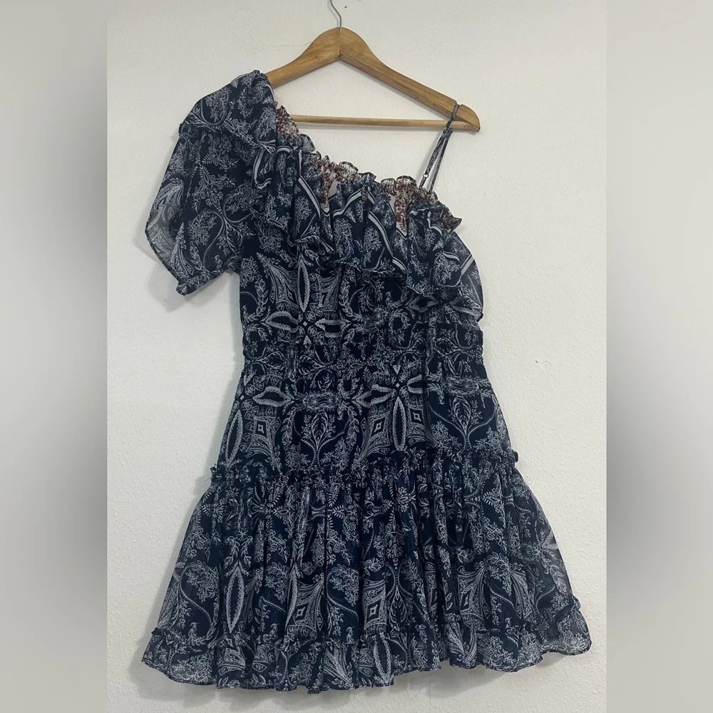 Misa Los Angeles KLEID EZRI One-Shoulder Floral Tiered Dress 100% Viscose - Picture 8 of 15